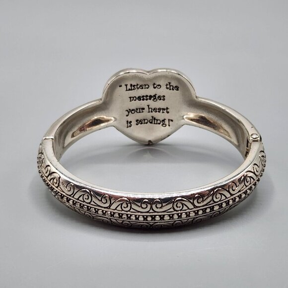 Brighton Heart Song Hinge Bracelet Retired Jewelry Swarovski Crystal Devotion - Picture 5 of 11